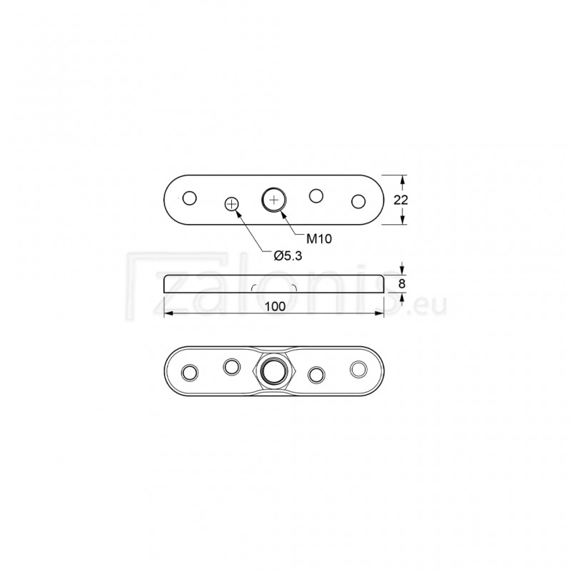 STRAIGHT RAIL FLANGE H21
